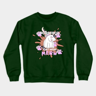 Cat mon With Mix Paint Crewneck Sweatshirt